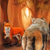 Fox And Wolf Animals Art paint by numbers
