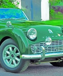 Green Triumph Tr3 Car paint by numbers