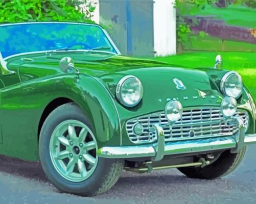 Green Triumph Tr3 Car paint by numbers