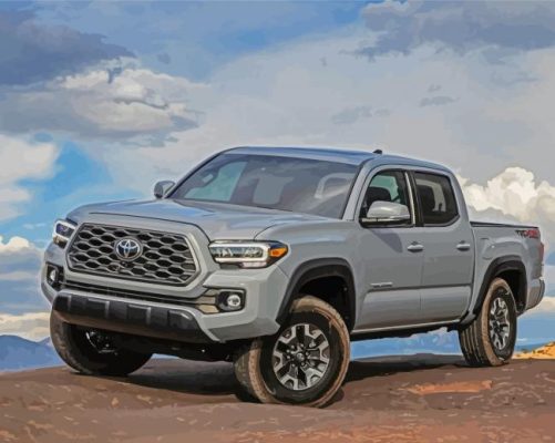 Grey Toyota Tacoma Truck paint by numbers