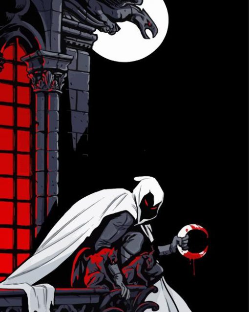 Illustration Moon Knight paint by numbers