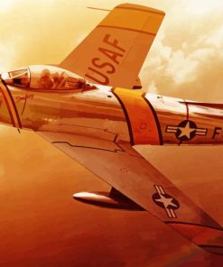 Jet Fighter F86 Sabre paint by numbers