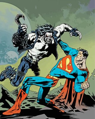 Lobo And Superaman paint by numbers