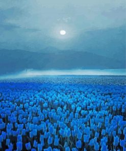 Magical Blue Tulips Art paint by numbers