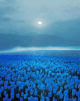 Magical Blue Tulips Art paint by numbers