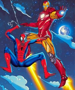 Marvel Heroes Iron Man And Spider Man paint by numbers