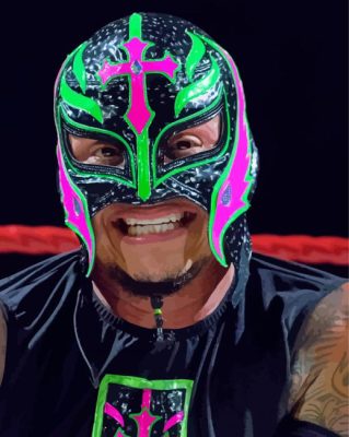 Masked Rey Mysterio paint by numbers