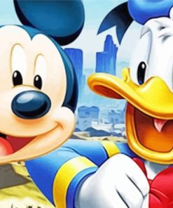 Mickey And Duck paint by numbers