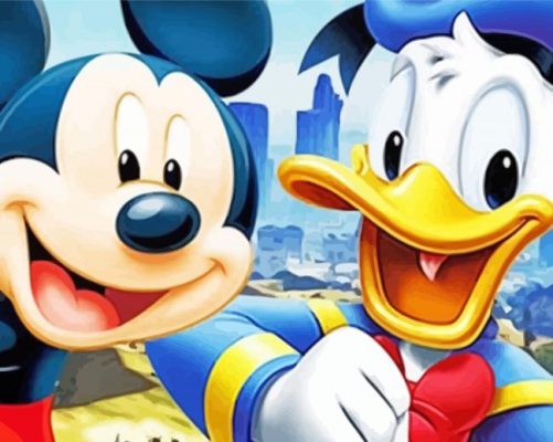 Mickey And Duck paint by numbers