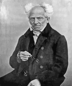 Monochrome Arthur Schopenhauer paint by numbers