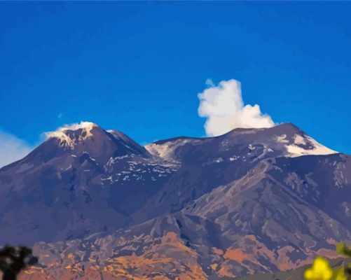 Mount Etna Landscape paint by numbers