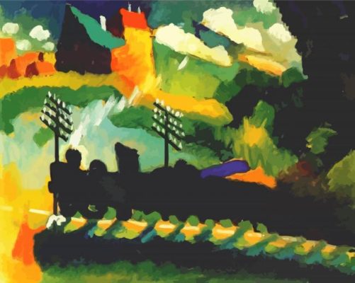 Murnau Train And Castle By Vassily Kandinsky paint by numbers