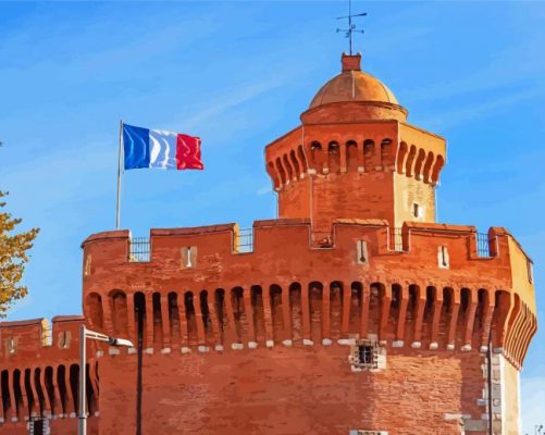 Perpignan Castle France paint by number