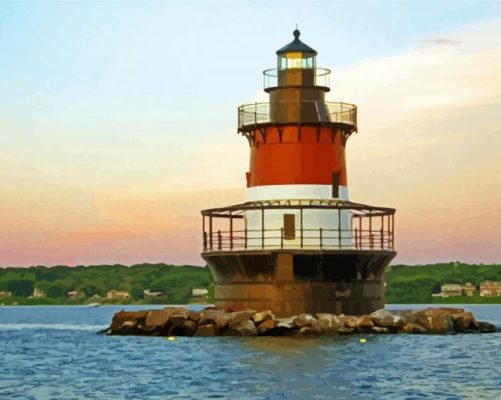 Plum Beach Light Newport Rhode Island paint by numbers