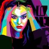 Pop Art Monica Bellucci paint by numbers