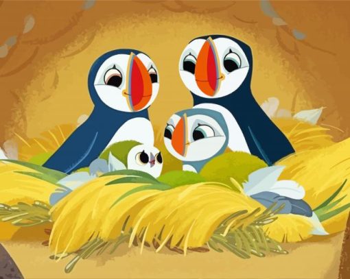 Puffin Rock Family Characters paint by numbers