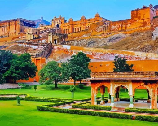 Rajasthan Amber Palace paint by numbers