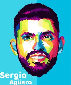 Sergio Aguero Pop Art paint by numbers