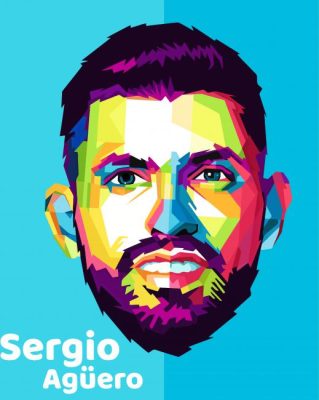 Sergio Aguero Pop Art paint by numbers