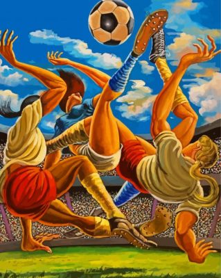 Soccer Women Ernie Barnes paint by numbers