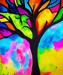 Stained Glass Tree Art paint by numbers