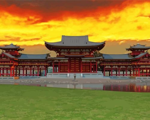 Sunset At Byodo In paint by numbers