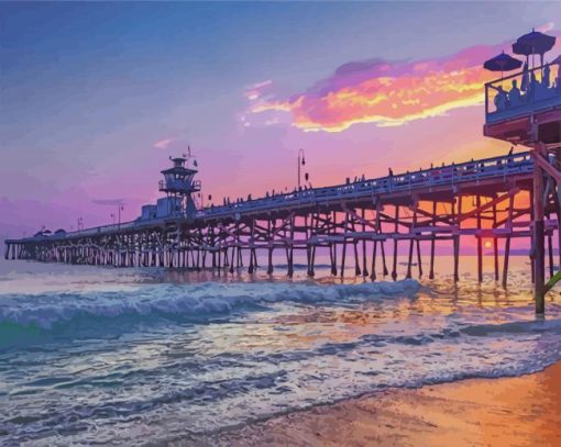 Sunset San Clemente California paint by numbers