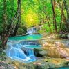 Tropical Waterfall Landscape paint by numbers