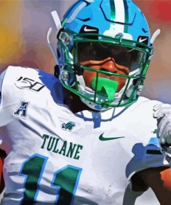 Tulane Green Wave Team Player paint by numbers