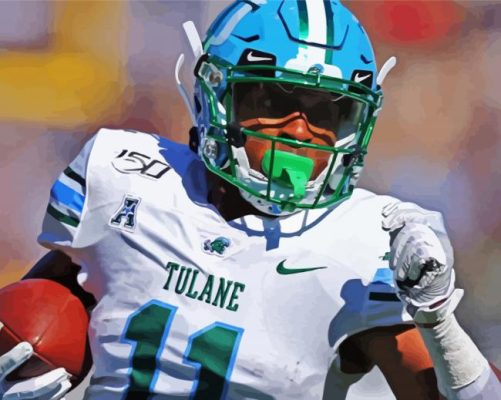 Tulane Green Wave Team Player paint by numbers