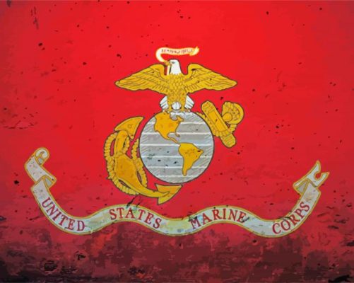 Usmc Flag paint by numbers