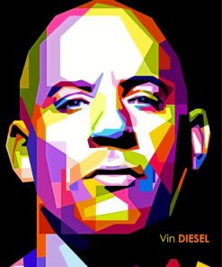 WPAP Vin Diesel paint by numbers