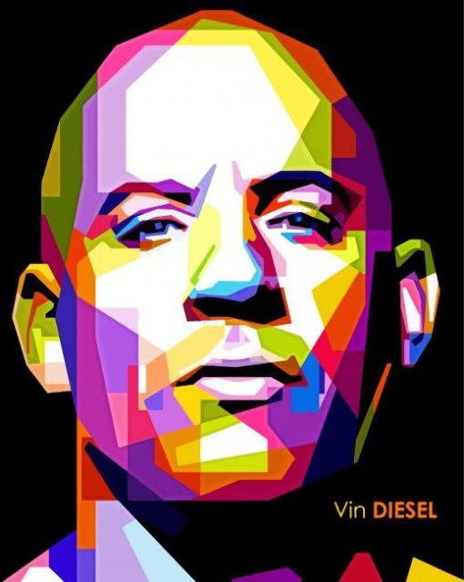 WPAP Vin Diesel paint by numbers