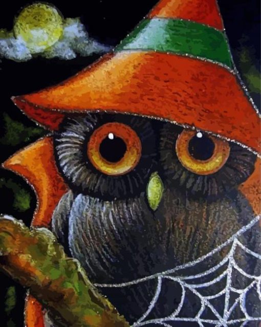 Witch Owl Art paint by numbers