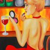 Woman Doing Makeup In A Bar paint by numbers