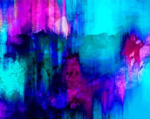 Abstract Blue And Purple paint by numbers