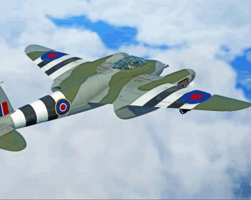 Aesthetic De Havilland Mosquito paint by numbers