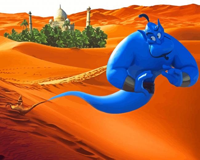Aladdin Genie In Desert paint by numbers