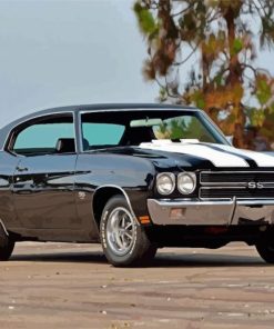 Black Chevy Chevelle paint by numbers