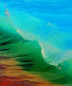 Blue Green Big Wave paint by numbers
