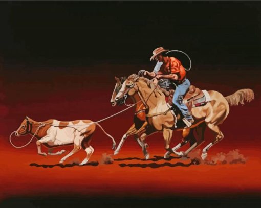 Calf Roping Art paint by numbers