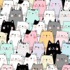Cute Cat Pattern paint by numbers
