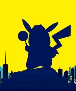 Detective Pikachu Silhouette paint by numbers