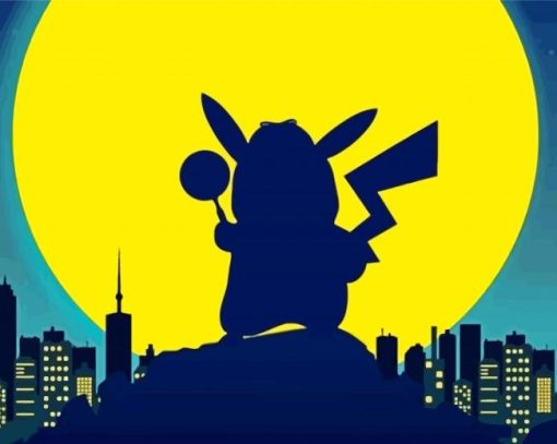 Detective Pikachu Silhouette paint by numbers