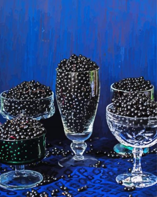 Elderberry In Glasses paint by numbers