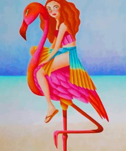 Flamingo Girl Art paint by numbers