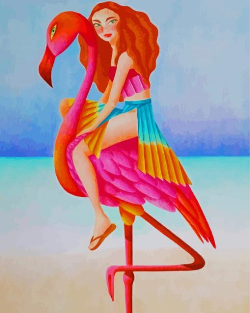 Flamingo Girl Art paint by numbers