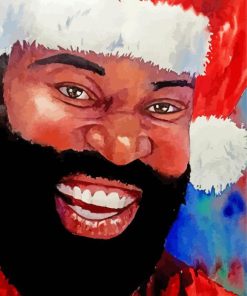 Happy Black Santa Art paint by numbers