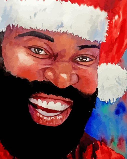 Happy Black Santa Art paint by numbers