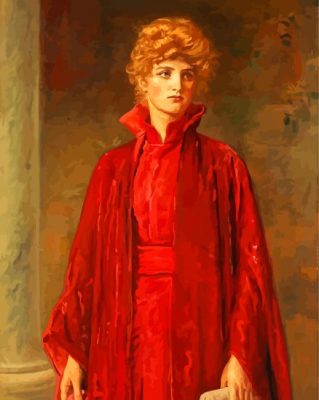 Lady In Red Pre Raphaelites paint by numbers